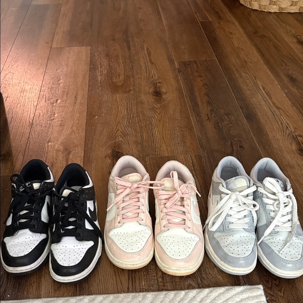 Nike Dunks pink , panda , and grey size 5y (6.5w) bundle